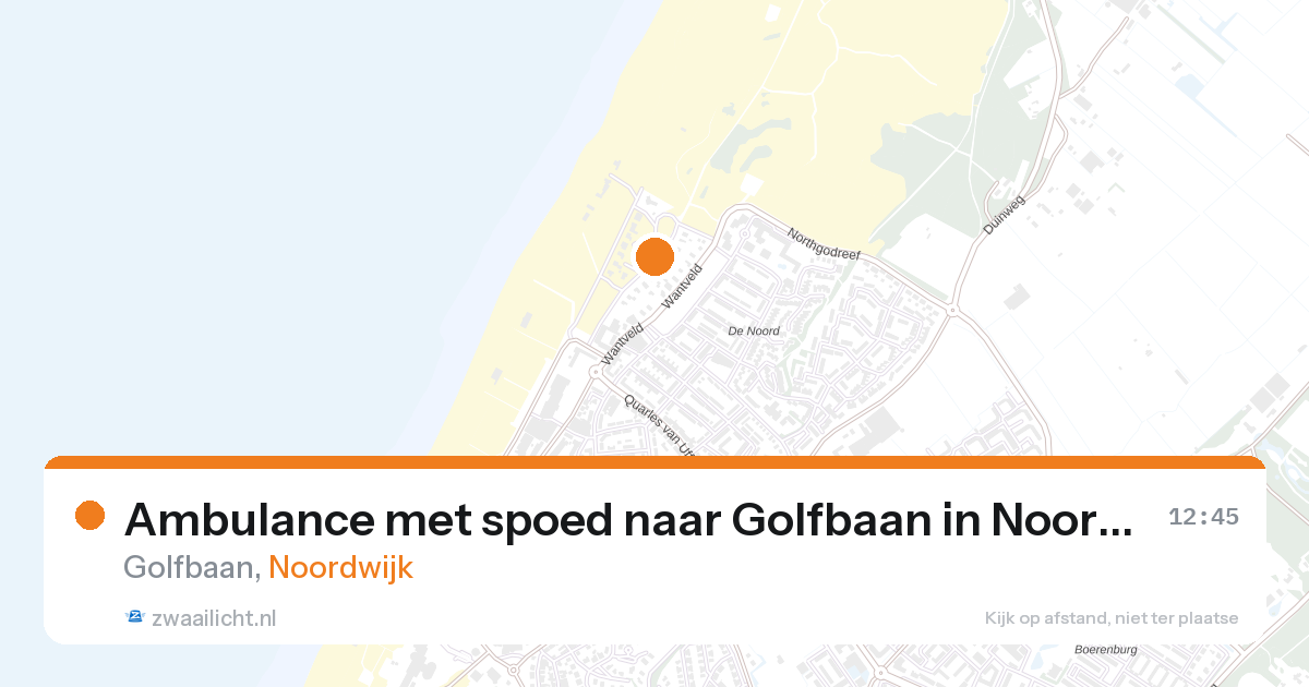 Ambulance met spoed naar Golfbaan in Noordwijk — 6 aug 2026