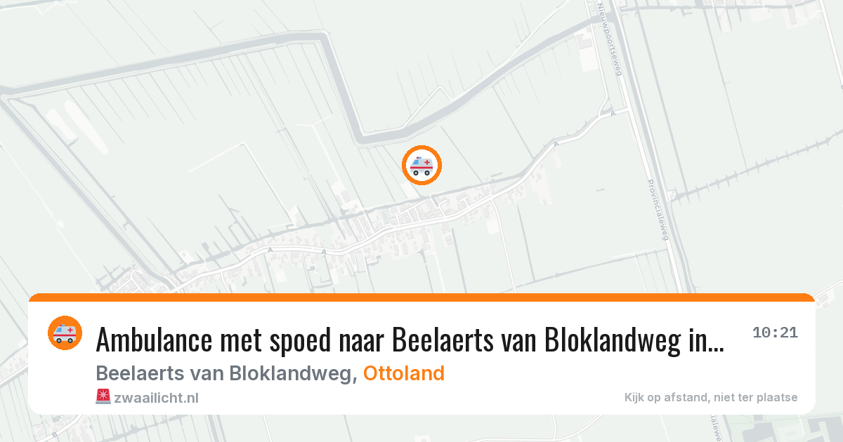 Ambulance met spoed naar Beelaerts van Bloklandweg in Ottoland — 7 aug 2026