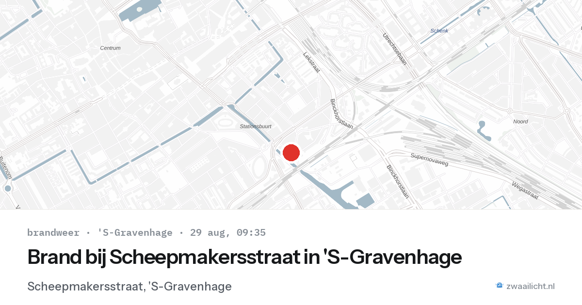 Brand bij Scheepmakersstraat in 'S-Gravenhage — 29 aug 2026