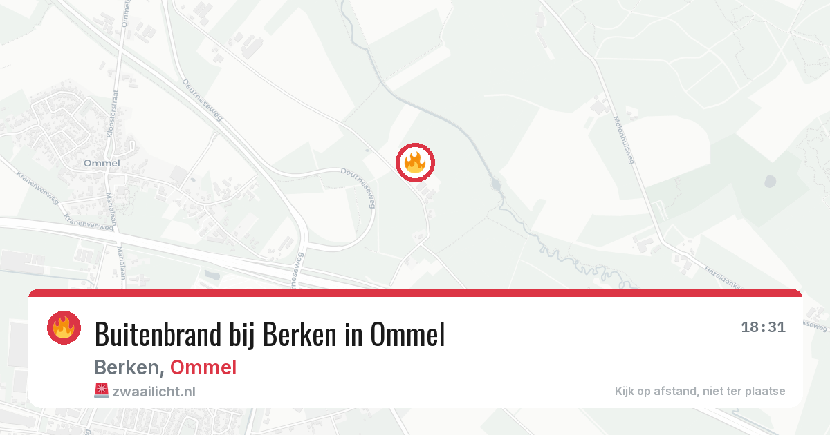 Buitenbrand bij Berken in Ommel — 13 jun 2026