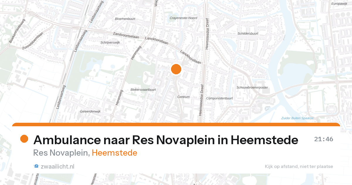 Ambulance naar Res Novaplein in Heemstede — 9 jun 2026