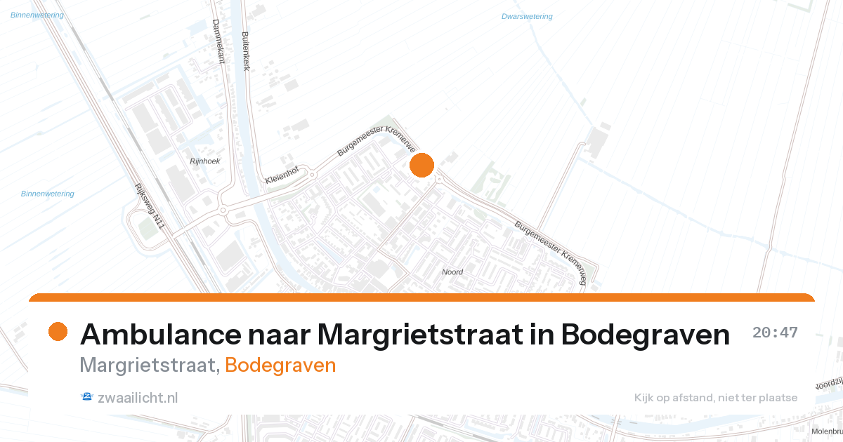Ambulance naar Margrietstraat in Bodegraven — 27 mei 2026
