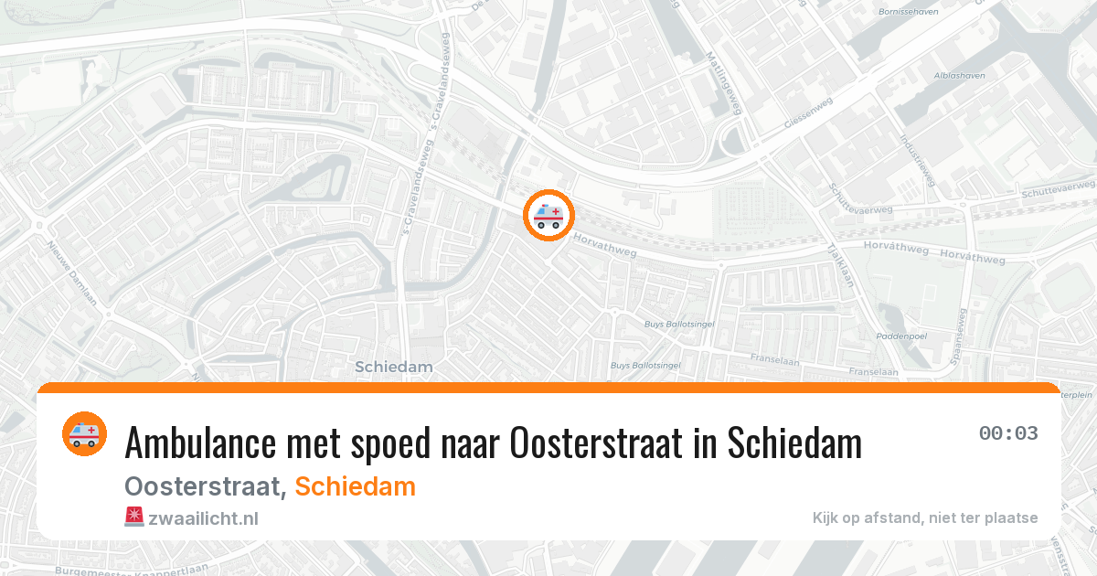 Ambulance met spoed naar Oosterstraat in Schiedam — 23 mei 2026