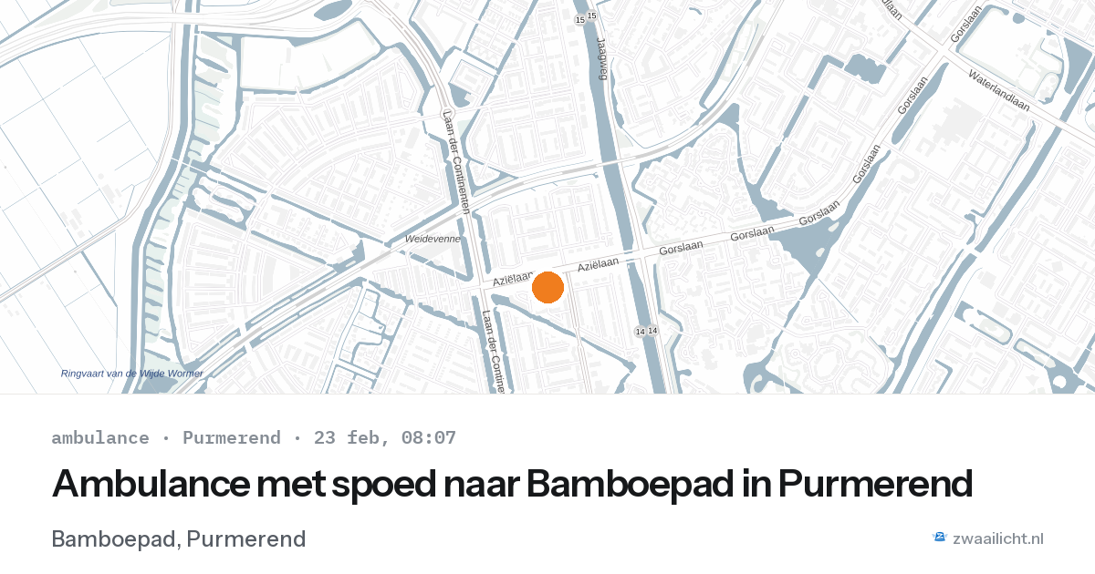 Ambulance met spoed naar Bamboepad in Purmerend — 23 feb 2026