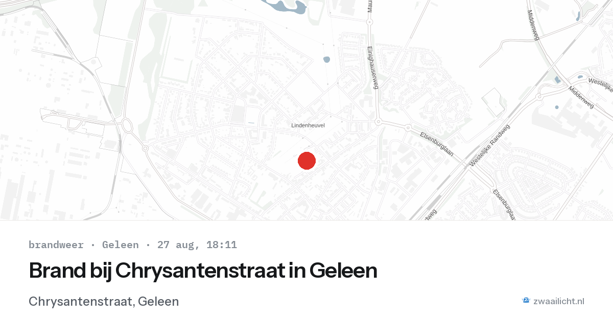 Brand bij Chrysantenstraat in Geleen — 27 aug 2026