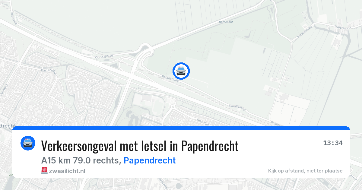 Verkeersongeval met letsel in Papendrecht — 14 aug 2026