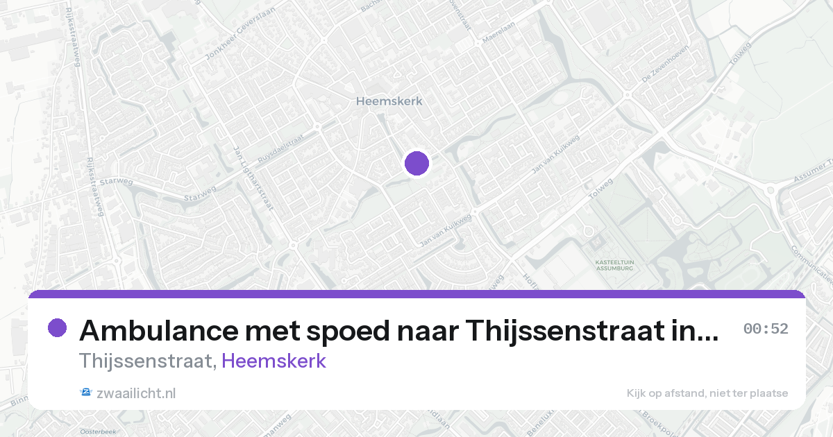 Ambulance met spoed naar Thijssenstraat in Heemskerk — 16 aug 2026