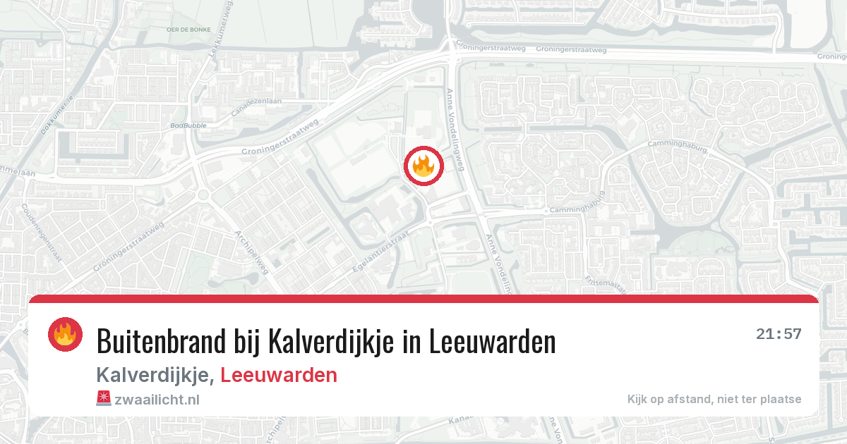 Buitenbrand bij Kalverdijkje in Leeuwarden — 11 aug 2026