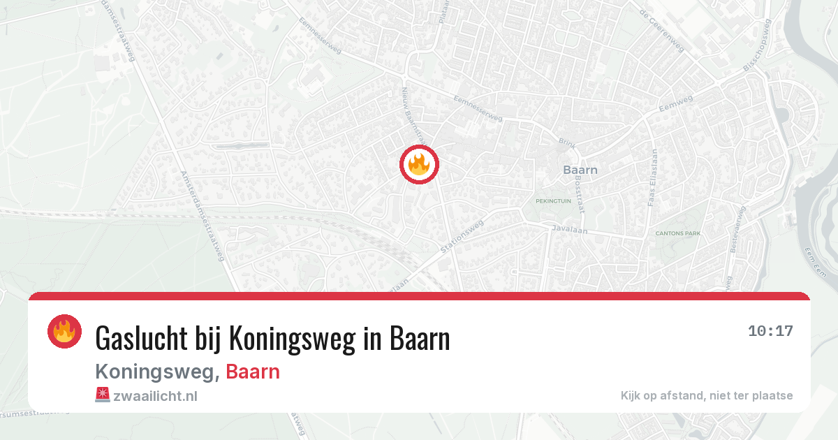 Gaslucht bij Koningsweg in Baarn — 24 jun 2026