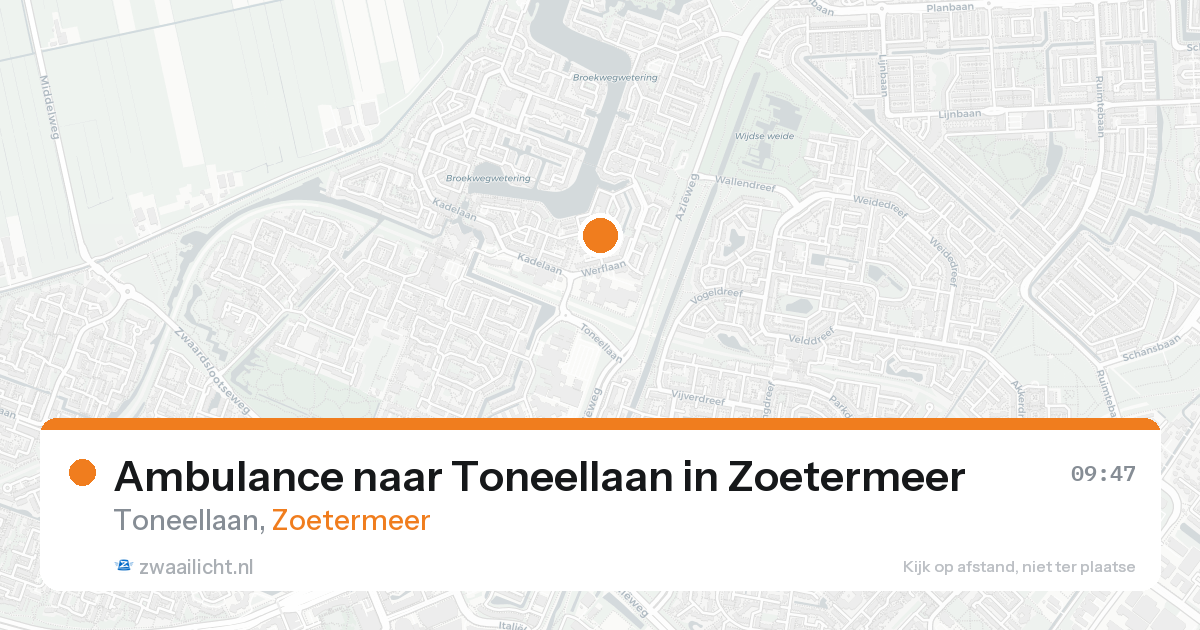 Ambulance naar Toneellaan in Zoetermeer — 23 aug 2026