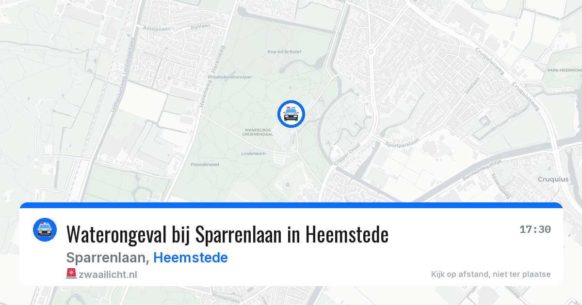 Waterongeval bij Sparrenlaan in Heemstede — 18 jun 2026