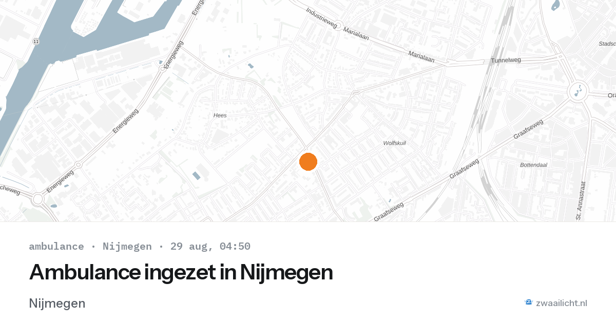 Ambulance ingezet in Nijmegen — 29 aug 2026