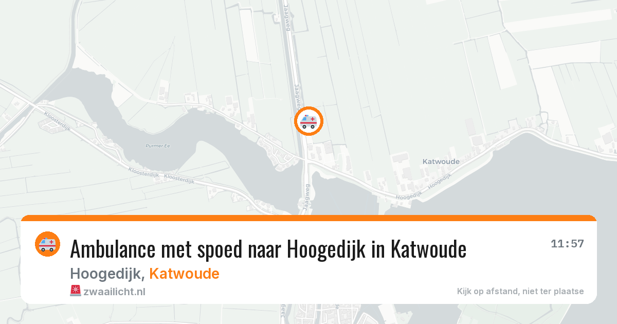 Ambulance met spoed naar Hoogedijk in Katwoude — 18 apr 2026