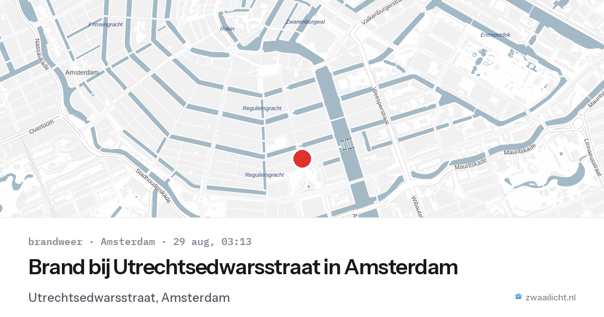 Brand bij Utrechtsedwarsstraat in Amsterdam — 29 aug 2026