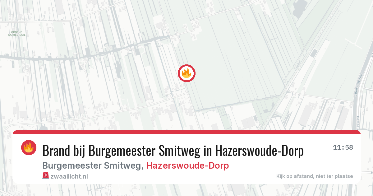 Brand bij Burgemeester Smitweg in Hazerswoude-Dorp — 27 jul 2026