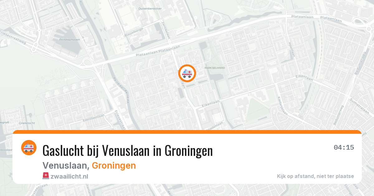 Gaslucht bij Venuslaan in Groningen — 28 jun 2026