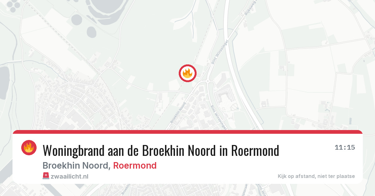 Woningbrand aan de Broekhin Noord in Roermond — 15 apr 2026