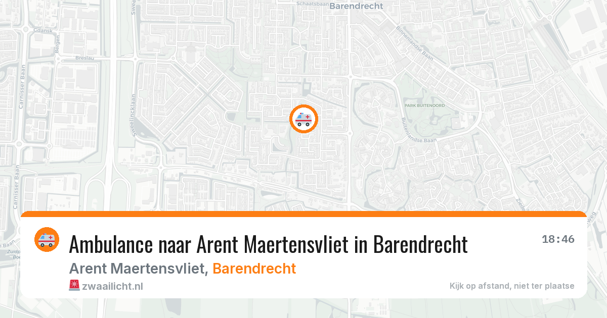 Ambulance naar Arent Maertensvliet in Barendrecht — 3 mei 2026