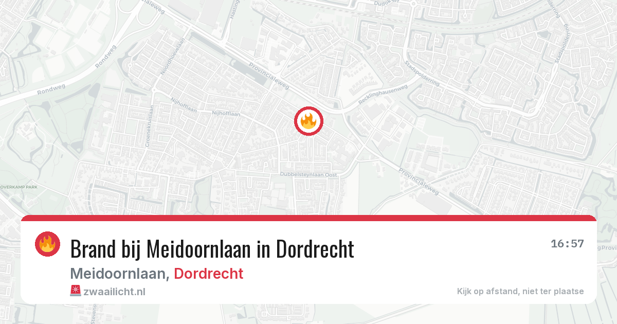 Brand bij Meidoornlaan in Dordrecht — 18 jun 2026