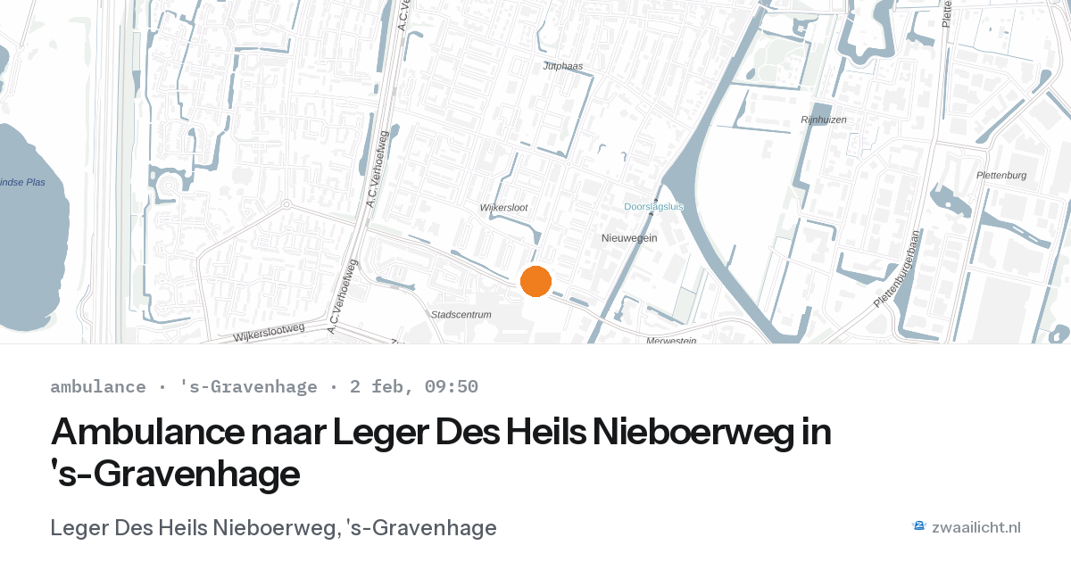Ambulance naar Leger Des Heils Nieboerweg in 's-Gravenhage — 2 feb 2026