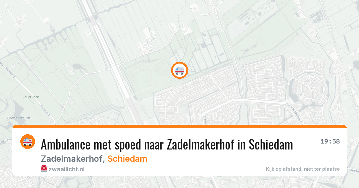 Ambulance met spoed naar Zadelmakerhof in Schiedam — 6 aug 2026