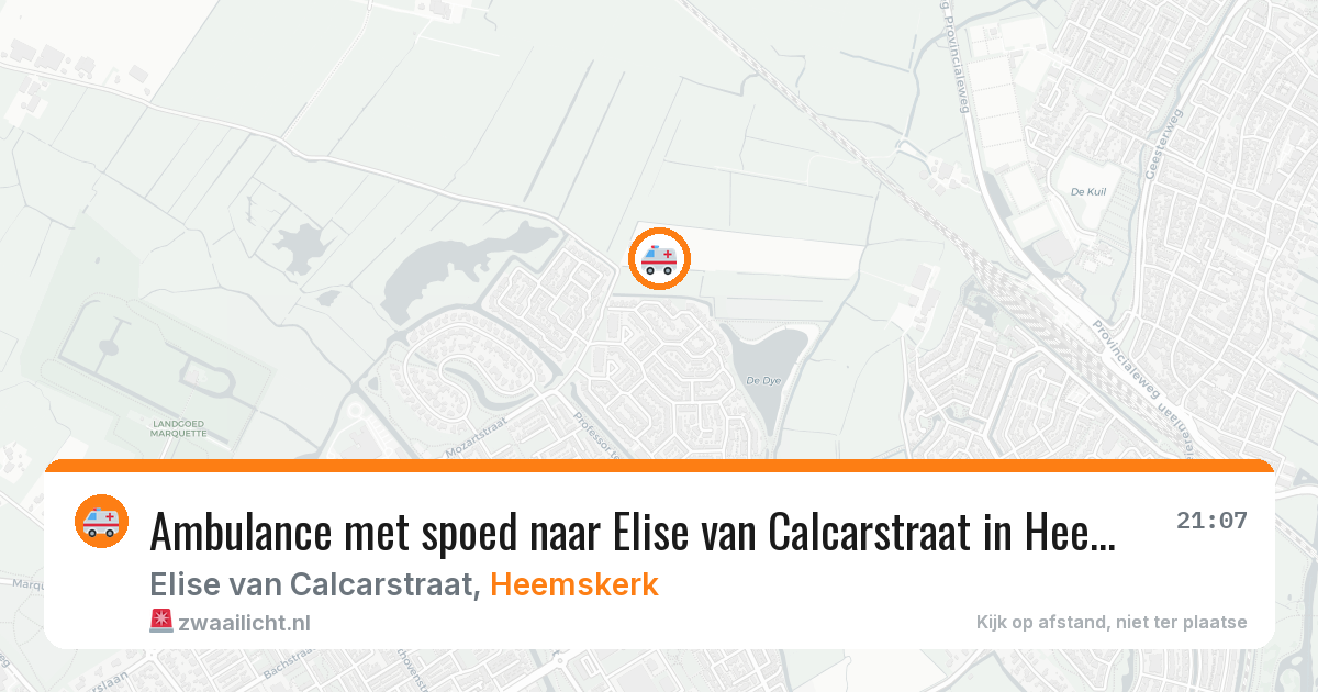Ambulance met spoed naar Elise van Calcarstraat in Heemskerk — 7 aug 2026