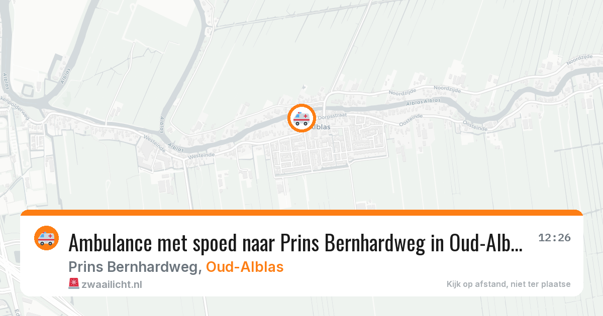 Ambulance met spoed naar Prins Bernhardweg in Oud-Alblas — 21 mei 2026