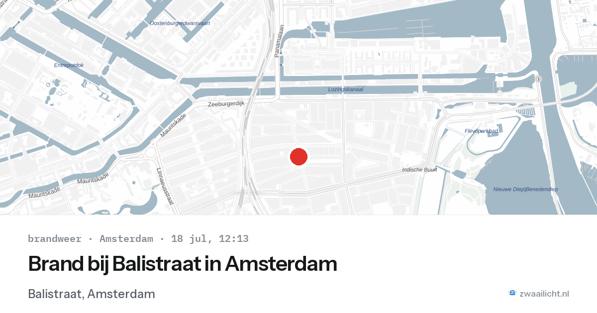 Brand bij Balistraat in Amsterdam — 18 jul 2026