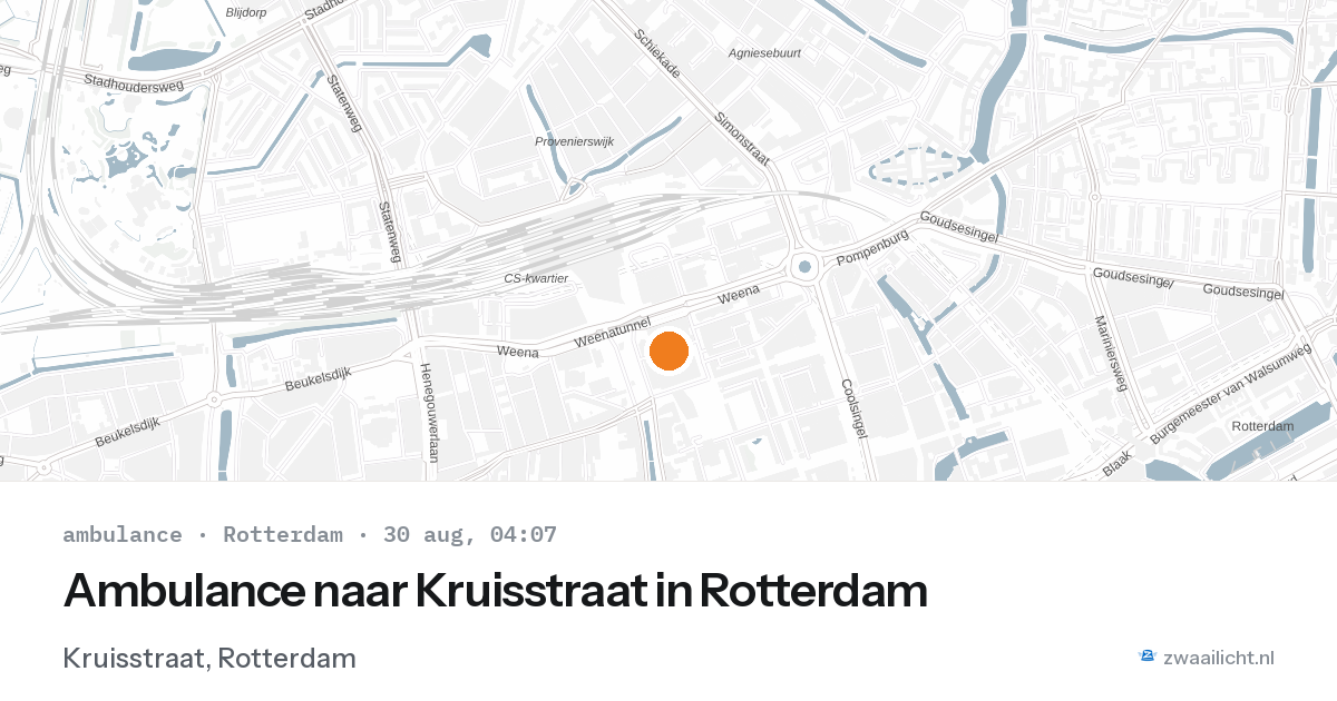 Ambulance naar Kruisstraat in Rotterdam — 30 aug 2026