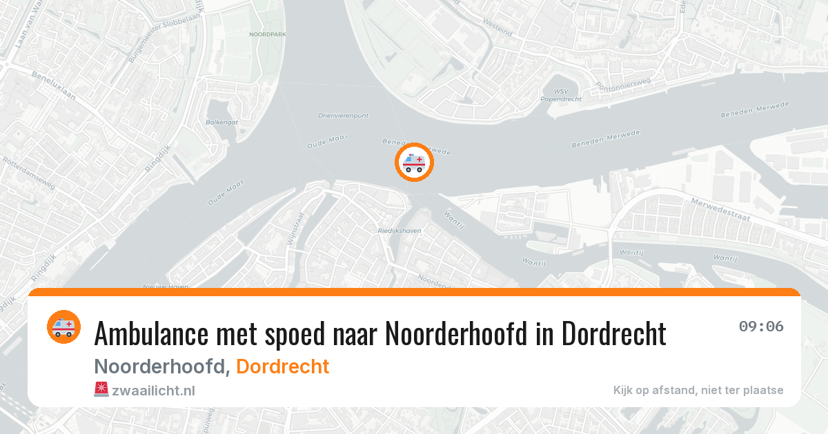 Ambulance met spoed naar Noorderhoofd in Dordrecht — 5 aug 2026