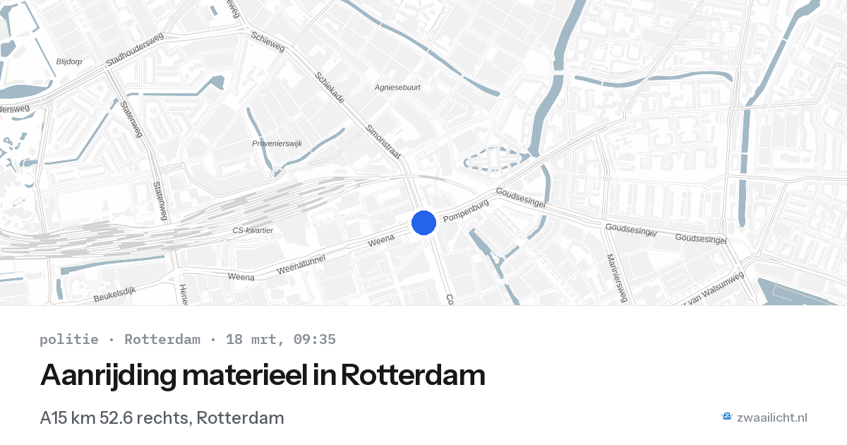 Aanrijding materieel in Rotterdam — 18 mrt 2026