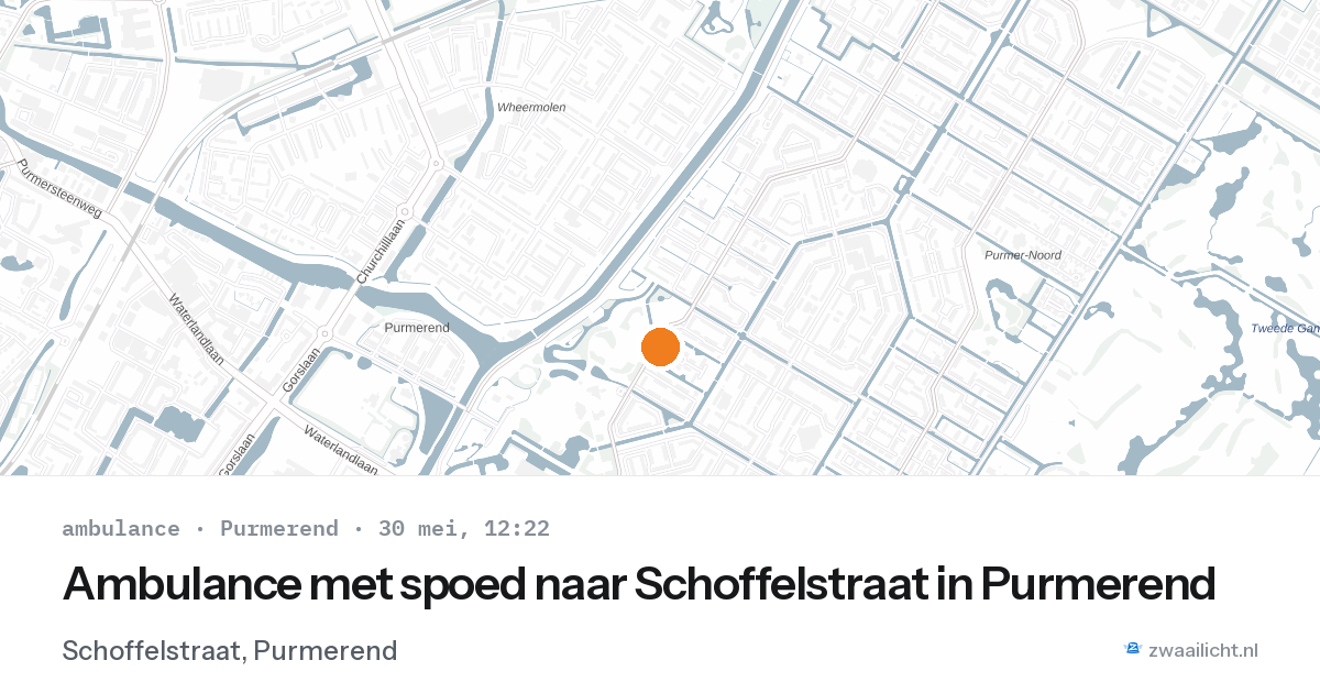 Ambulance met spoed naar Schoffelstraat in Purmerend — 30 mei 2026