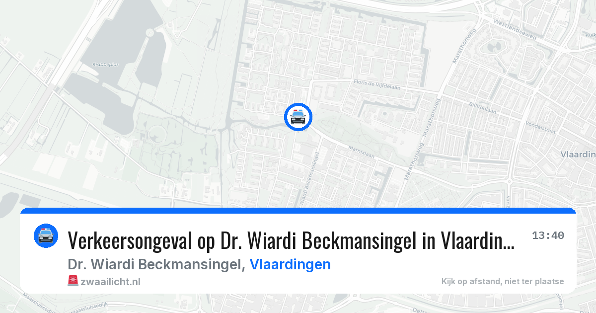 Verkeersongeval op Dr. Wiardi Beckmansingel in Vlaardingen — 27 jun 2026