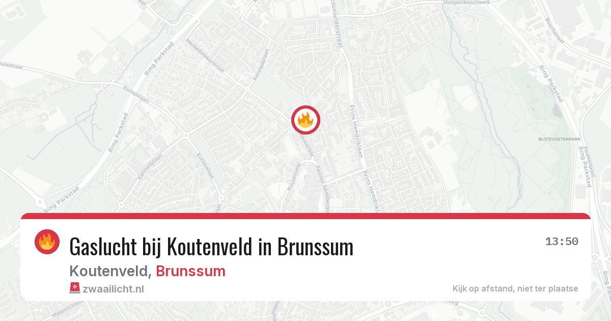 Gaslucht bij Koutenveld in Brunssum — 21 jul 2026