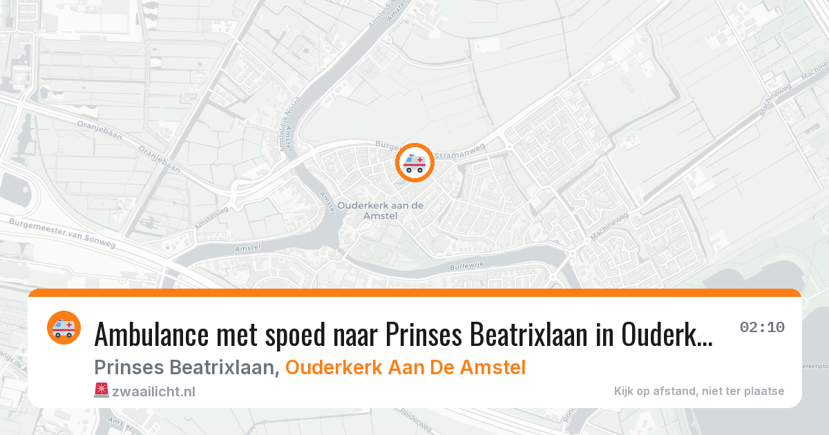 Ambulance met spoed naar Prinses Beatrixlaan in Ouderkerk Aan De Amstel — 27 apr 2026