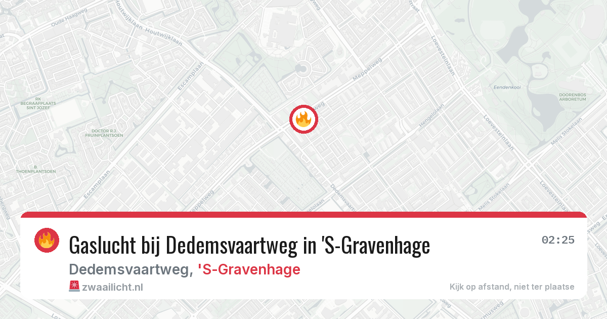 Gaslucht bij Dedemsvaartweg in 'S-Gravenhage — 12 jul 2026