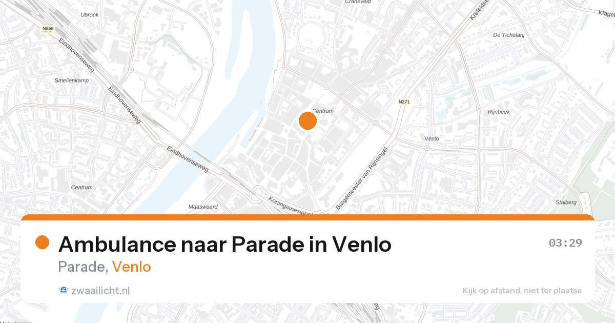 Ambulance naar Parade in Venlo — 16 aug 2026