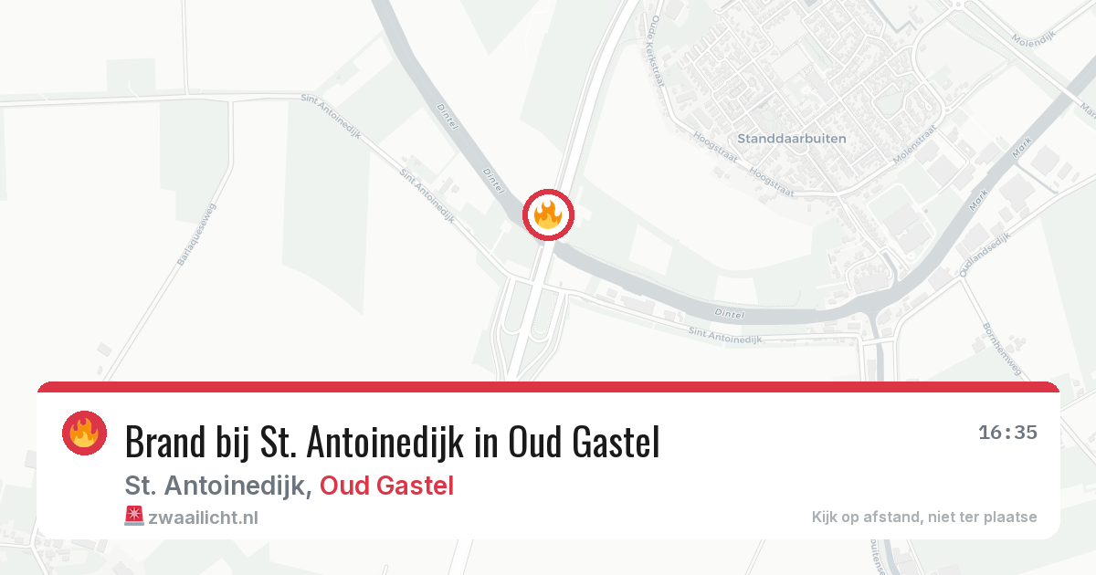 Brand bij St. Antoinedijk in Oud Gastel — 9 aug 2026