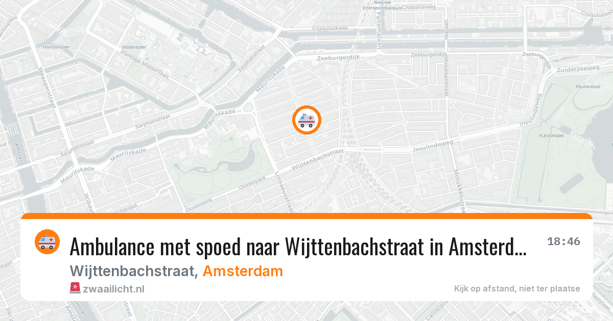 Ambulance met spoed naar Wijttenbachstraat in Amsterdam — 12 aug 2026