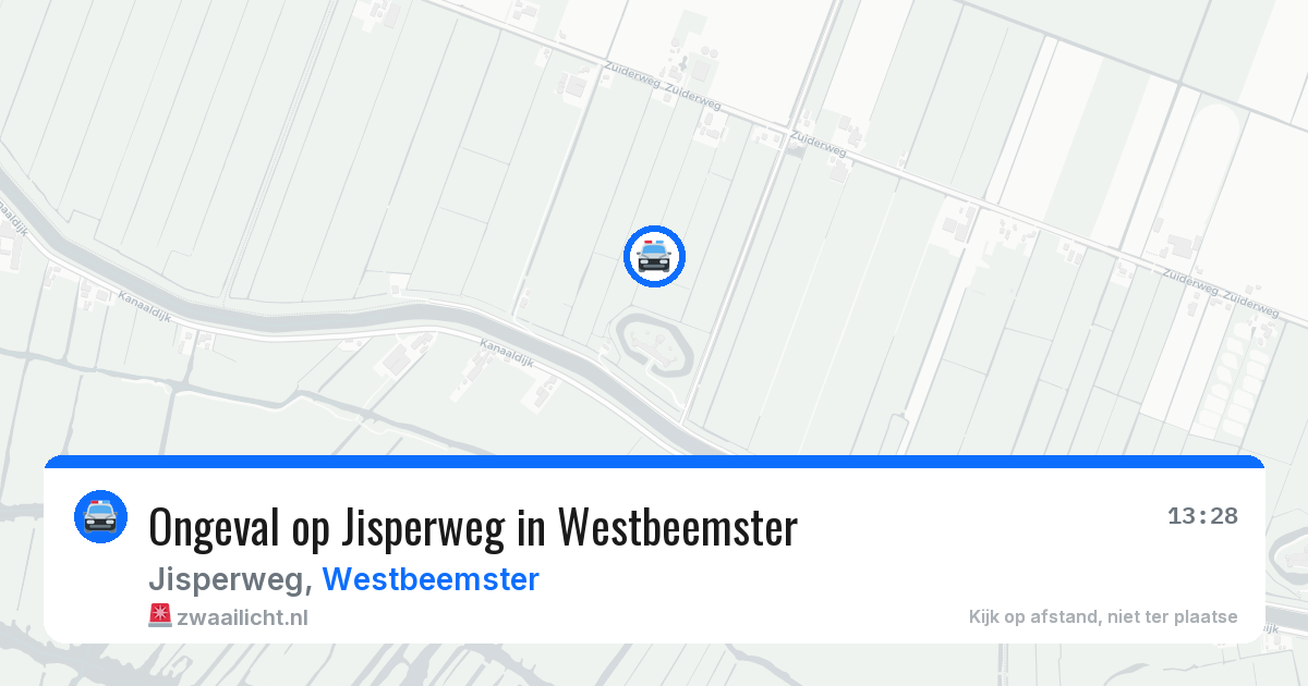 Ongeval op Jisperweg in Westbeemster — 9 jul 2026