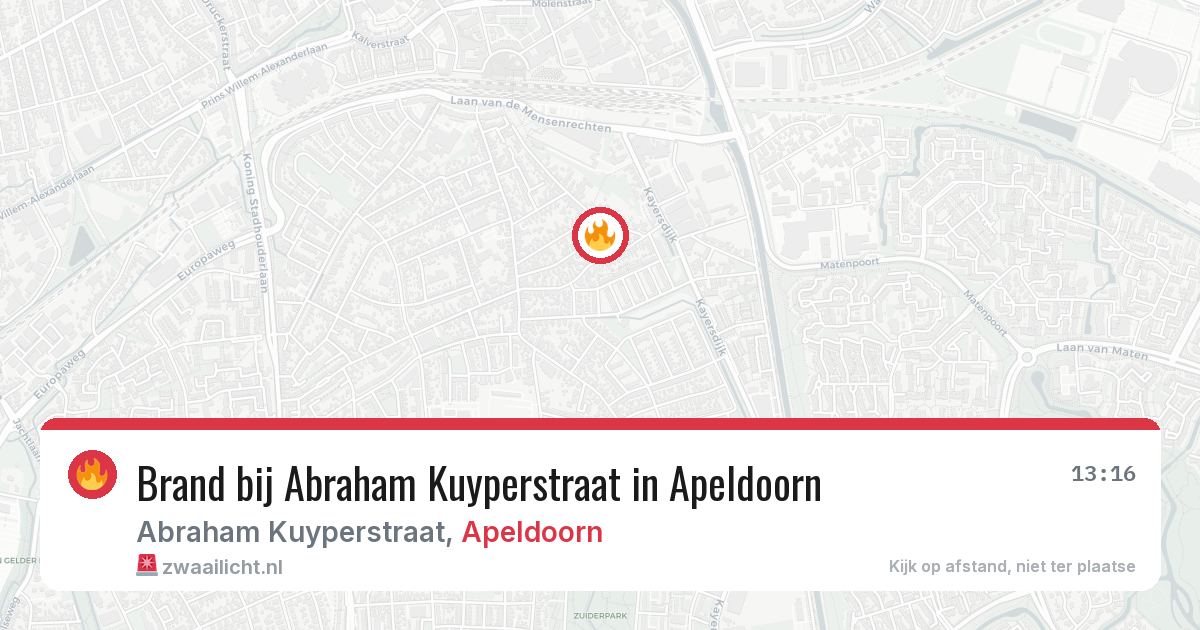 Brand bij Abraham Kuyperstraat in Apeldoorn — 5 aug 2026