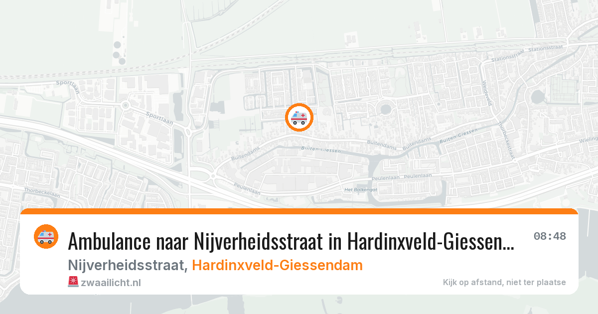Ambulance naar Nijverheidsstraat in Hardinxveld-Giessendam — 3 aug 2026