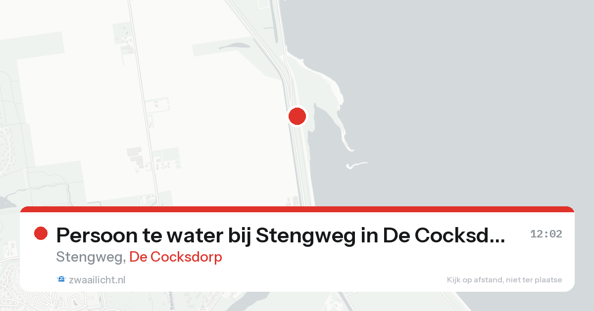 Persoon te water bij Stengweg in De Cocksdorp — 24 aug 2026