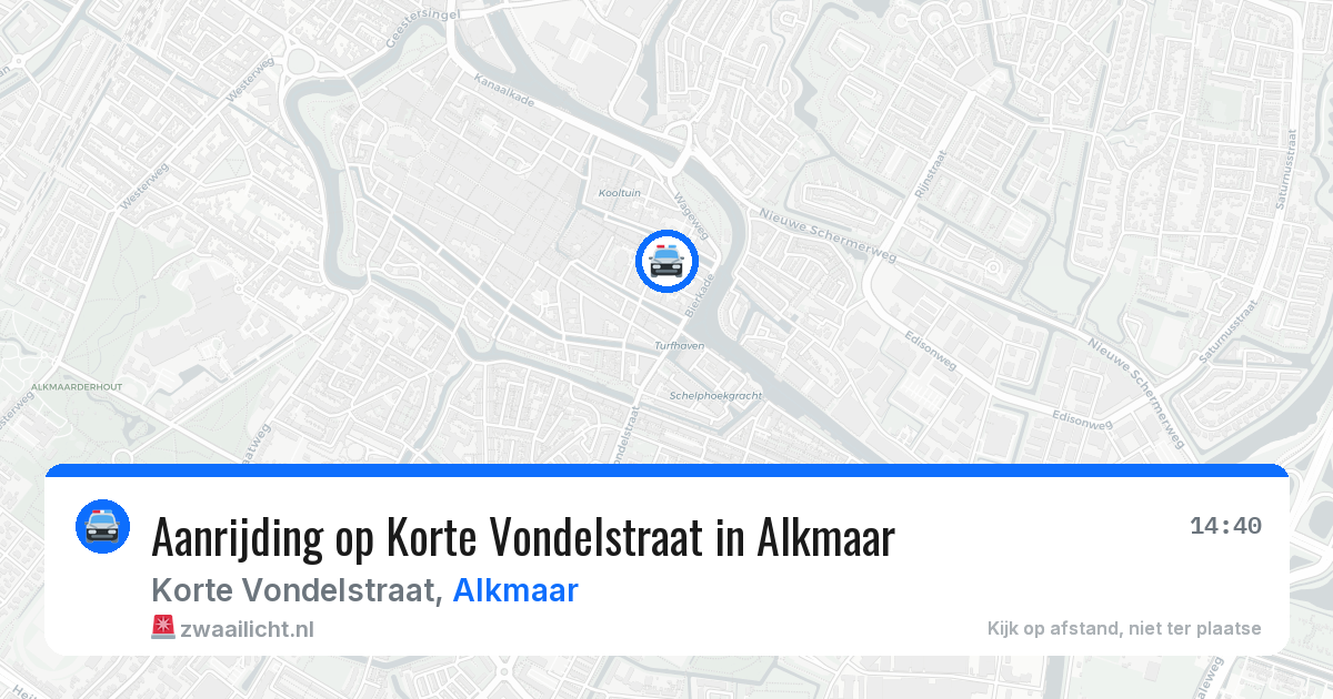 Aanrijding op Korte Vondelstraat in Alkmaar — 1 jul 2026