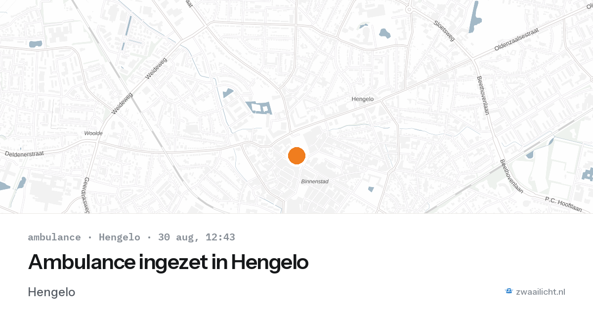 Ambulance ingezet in Hengelo — 30 aug 2026