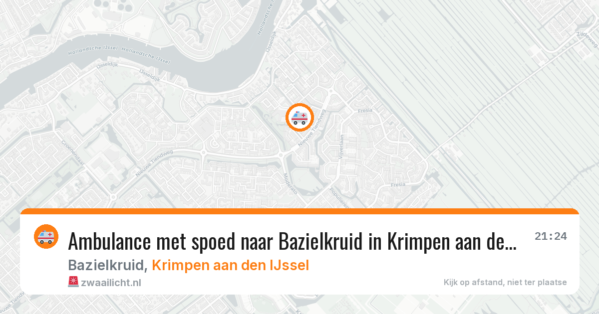 Ambulance met spoed naar Bazielkruid in Krimpen aan den IJssel — 22 jun 2026