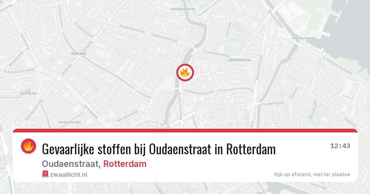 Gevaarlijke stoffen bij Oudaenstraat in Rotterdam — 26 mei 2026