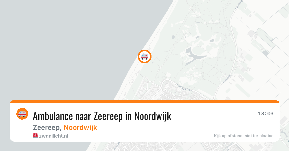 Ambulance naar Zeereep in Noordwijk — 13 aug 2026