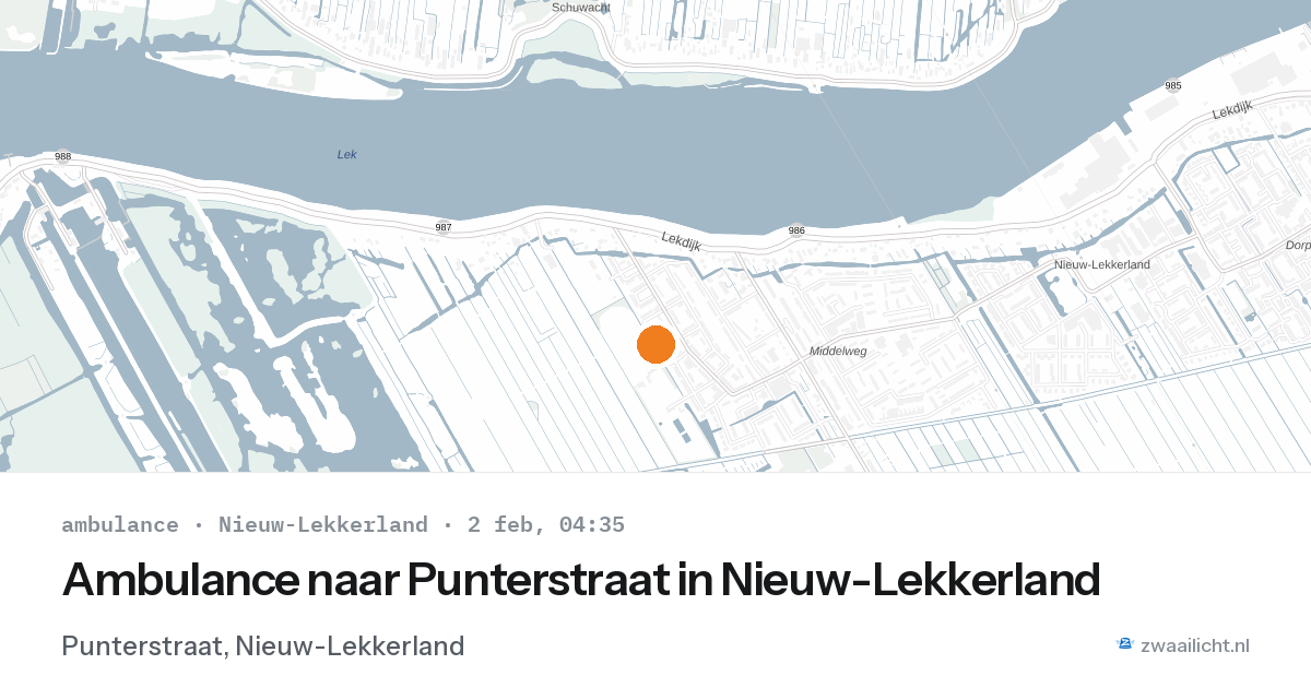 Ambulance naar Punterstraat in Nieuw-Lekkerland — 2 feb 2026