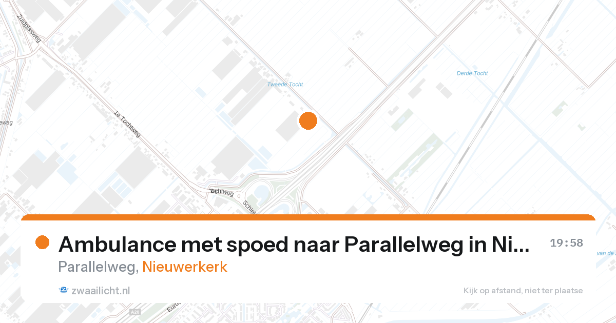 Ambulance met spoed naar Parallelweg in Nieuwerkerk — 27 aug 2026
